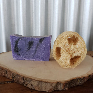 Lavender Charcoal Soap for Men and Loofah (Luffa) Gift Set